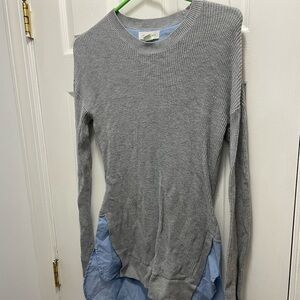 Treasure & Bond Gray Sweater with Blue Hem